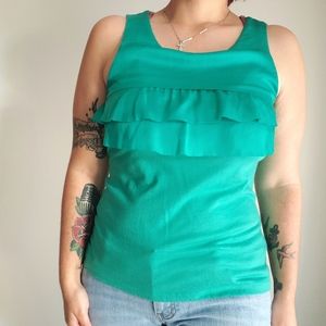 Anthro| Deletta ruffle tiered blouse size XS